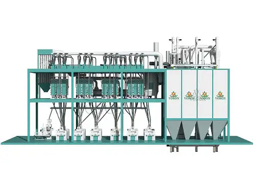160TPD wheat flour milling plant 3D design by Voson