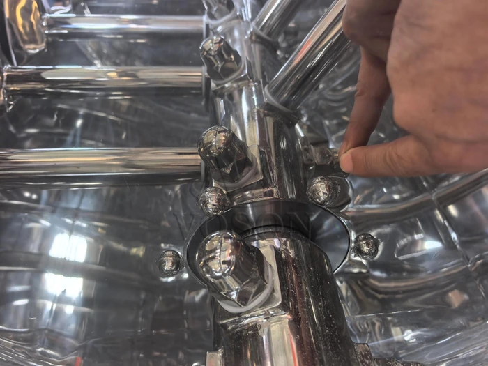 Stainless steel twin-shaft paddle mixer internal paddle connection
